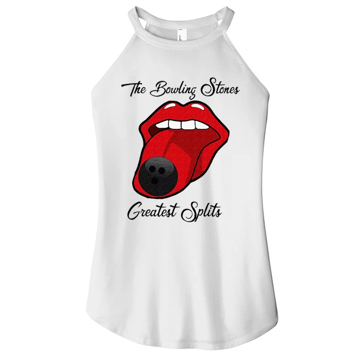 Funny Bowling The Bowling Stones Design Women’s Perfect Tri Rocker Tank