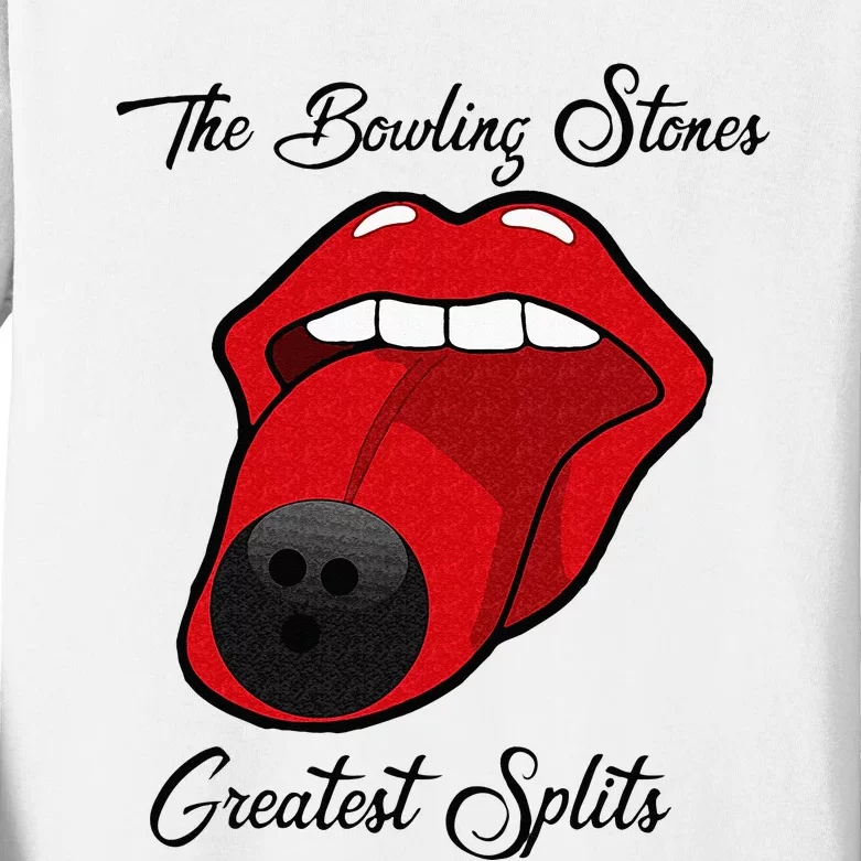 Funny Bowling The Bowling Stones Design Kids Long Sleeve Shirt