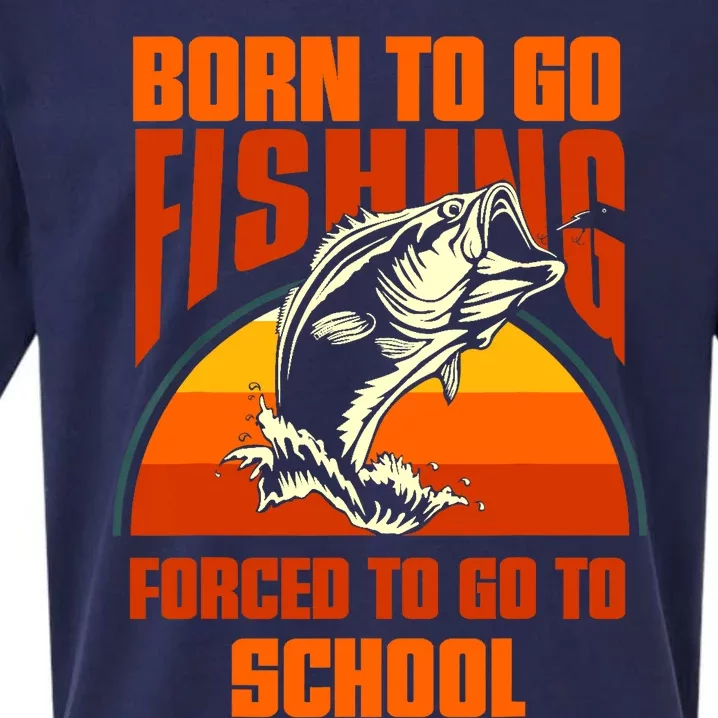 Funny Born To Go Fishing Bass Fish Fisherman Boy Sueded Cloud Jersey T-Shirt