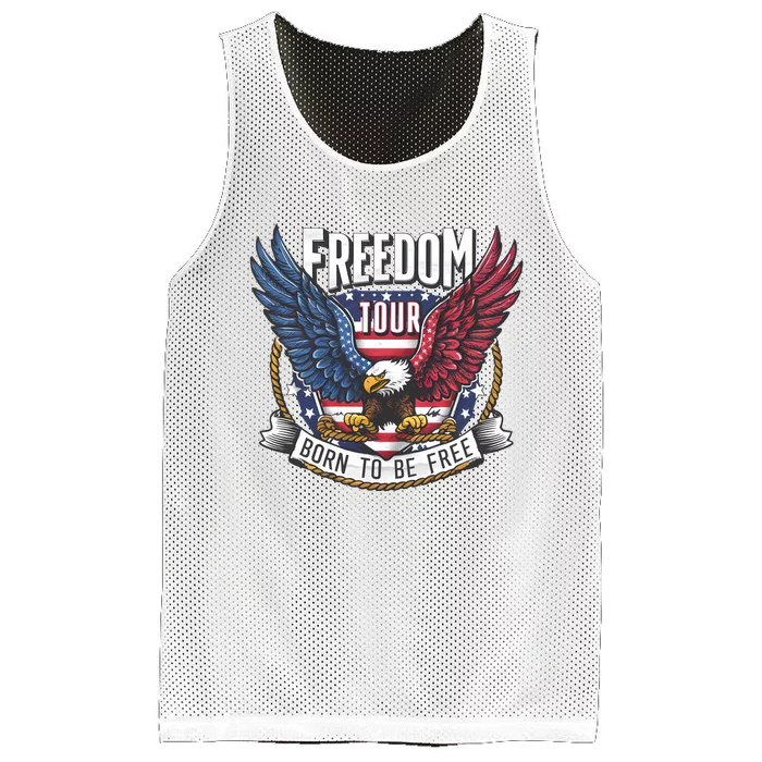 Freedom Born To Be Free Patriotic Eagle 4th Of July Mesh Reversible Basketball Jersey Tank