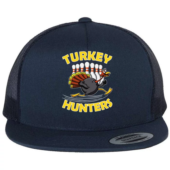 Funny Bowling Turkey Hunters Flat Bill Trucker Hat