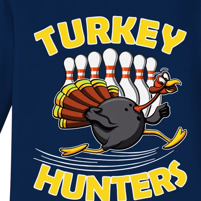 Funny Bowling Turkey Hunters Baby Long Sleeve Bodysuit