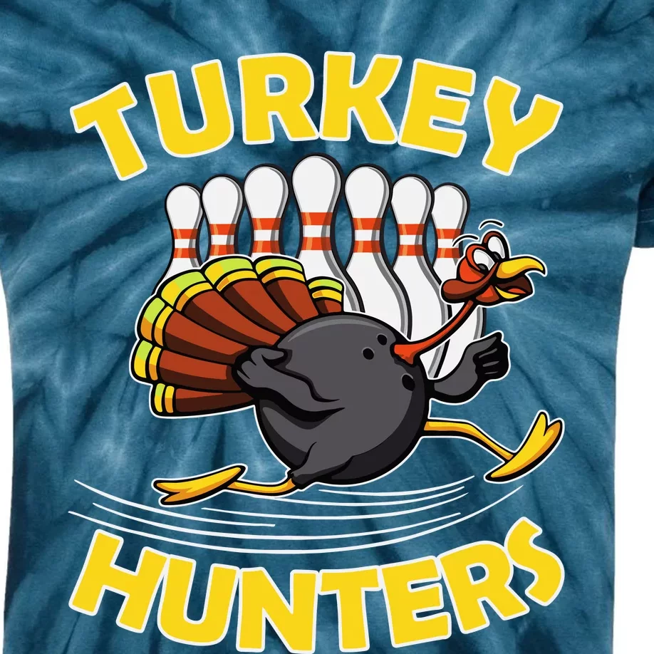 Funny Bowling Turkey Hunters Kids Tie-Dye T-Shirt