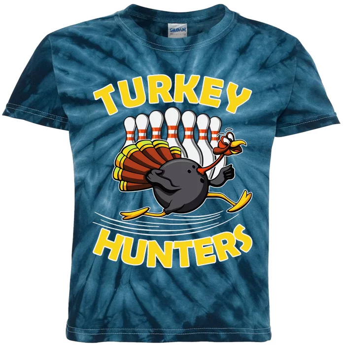 Funny Bowling Turkey Hunters Kids Tie-Dye T-Shirt