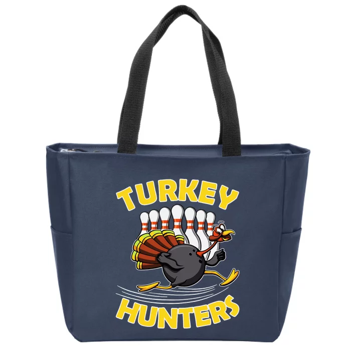 Funny Bowling Turkey Hunters Zip Tote Bag