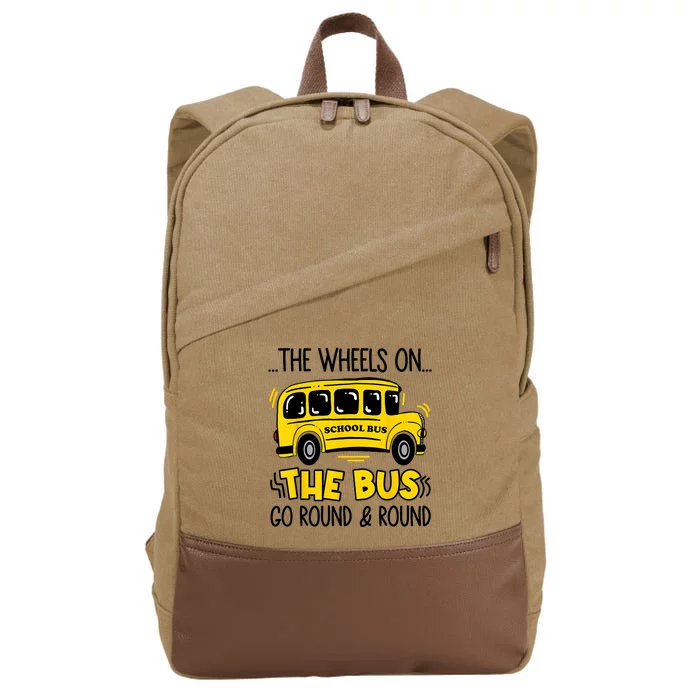 Funny Back To School Funny The Wheels On The Bus Kids Boy Cotton Canvas Backpack