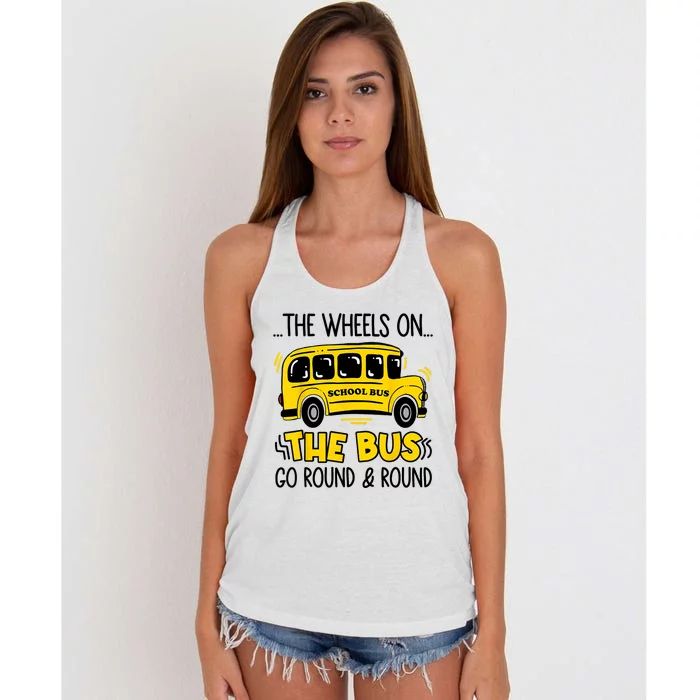 Funny Back To School Funny The Wheels On The Bus Kids Boy Women's Knotted Racerback Tank