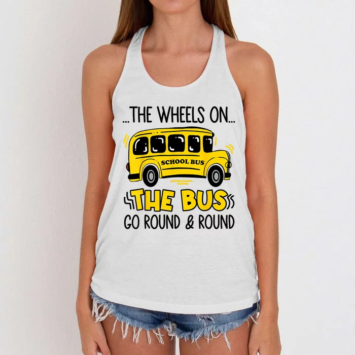 Funny Back To School Funny The Wheels On The Bus Kids Boy Women's Knotted Racerback Tank