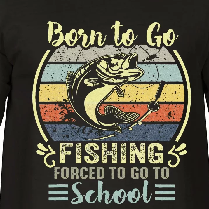 Funny Born To Go Fishing Bass Fish Fisherman Kids Comfort Colors T-Shirt