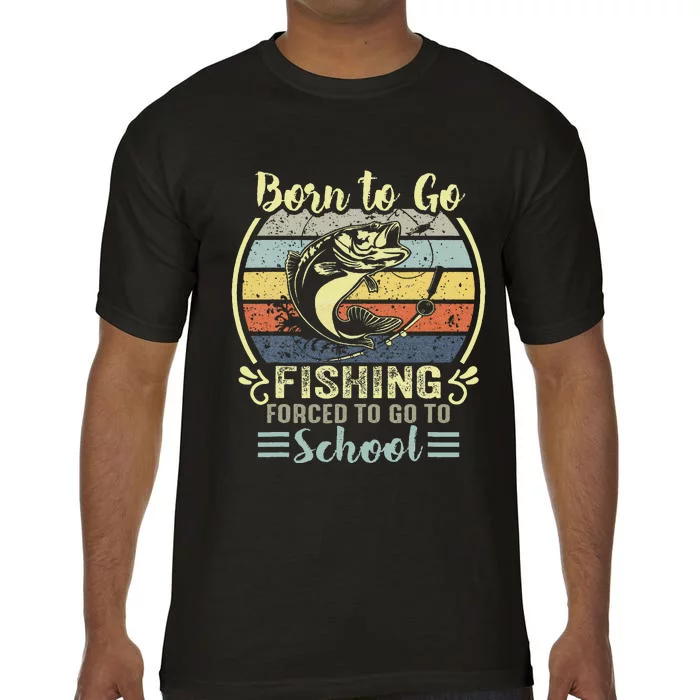 Funny Born To Go Fishing Bass Fish Fisherman Kids Comfort Colors T-Shirt