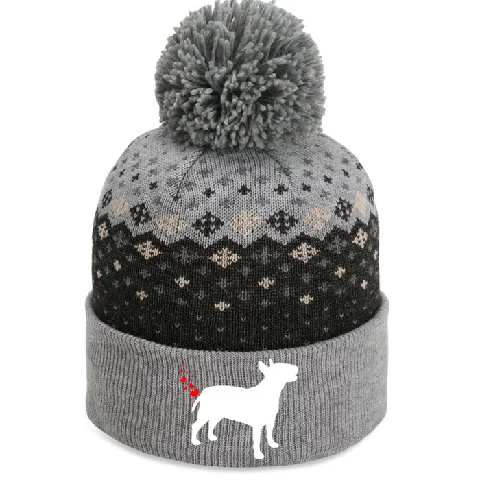 Funny Bull Terrier Owner Valentines Day Heart Farts Gift The Baniff Cuffed Pom Beanie