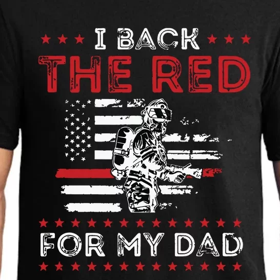 Firefighter Back The Red For My Dad Is A Daughter Son Pajama Set