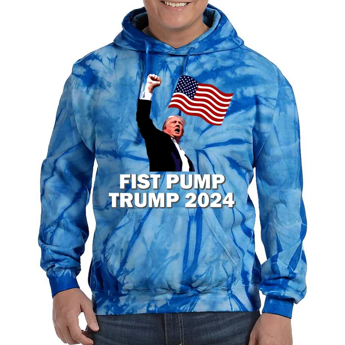 Fist Bump Trump 2024 Tie Dye Hoodie