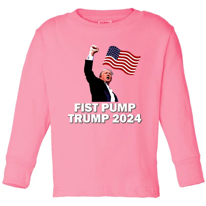 Fist Bump Trump 2024 Toddler Long Sleeve Shirt