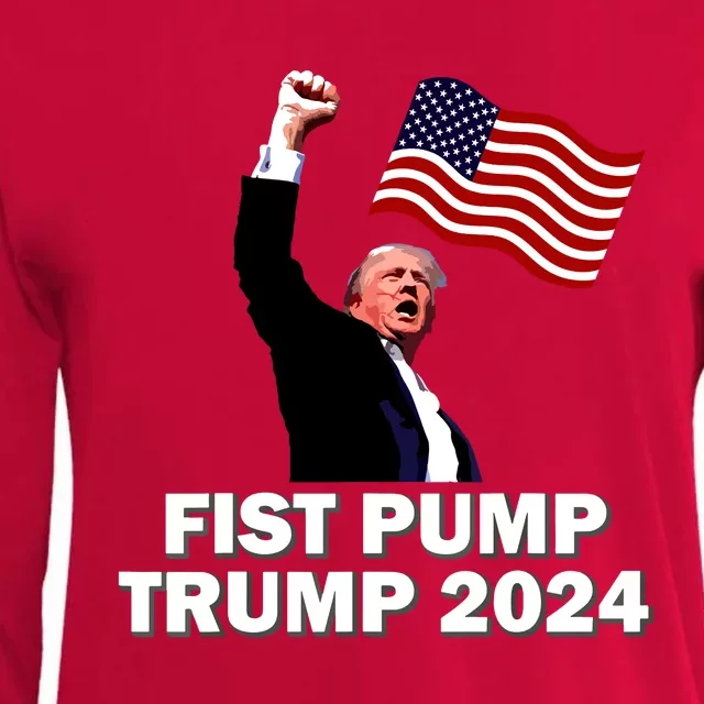 Fist Bump Trump 2024 Womens Cotton Relaxed Long Sleeve T-Shirt