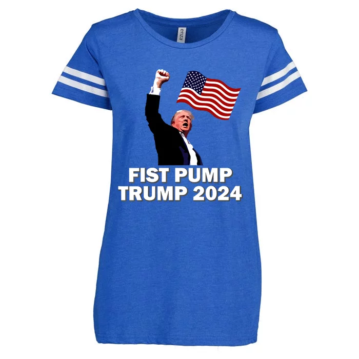 Fist Bump Trump 2024 Enza Ladies Jersey Football T-Shirt