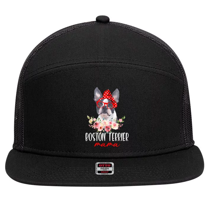 Funny Boston Terrier Mom Dog Lovers Mothers Day Gifts 7 Panel Mesh Trucker Snapback Hat