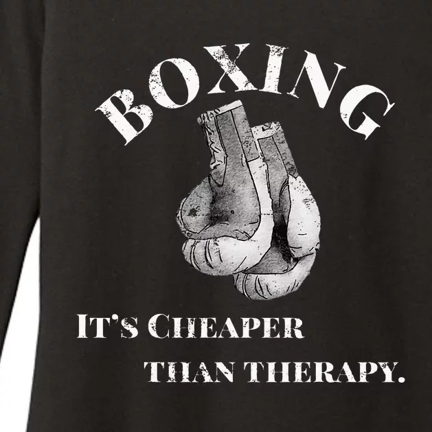 Funny Boxing T Cheaper Than Therapy Womens CVC Long Sleeve Shirt