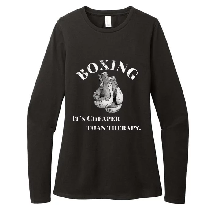 Funny Boxing T Cheaper Than Therapy Womens CVC Long Sleeve Shirt