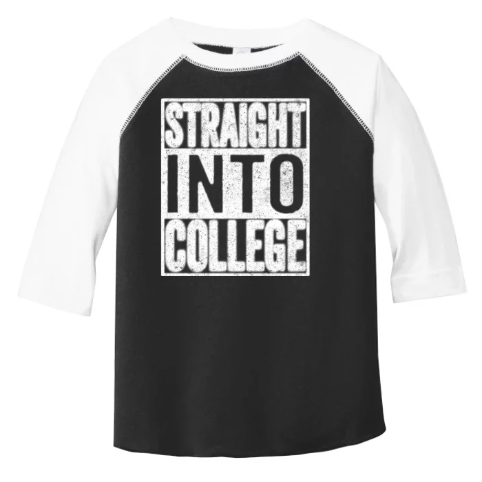 Funny Back To School Shirts Straight Into College Toddler Fine Jersey T-Shirt