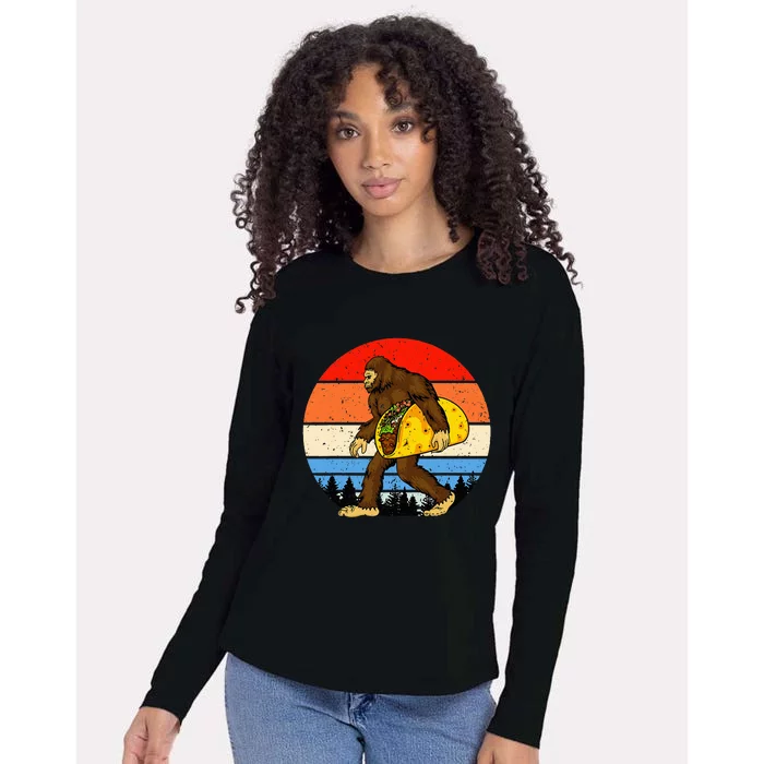 Funny Bigfoot Taco Lover Bigfoot Taco Bigfoot Womens Cotton Relaxed Long Sleeve T-Shirt