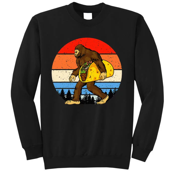 Funny Bigfoot Taco Lover Bigfoot Taco Bigfoot Tall Sweatshirt