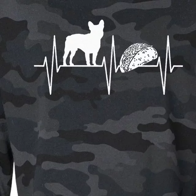 French Bulldog Taco Lover Heartbeat Bulldog Lover Cropped Pullover Crew