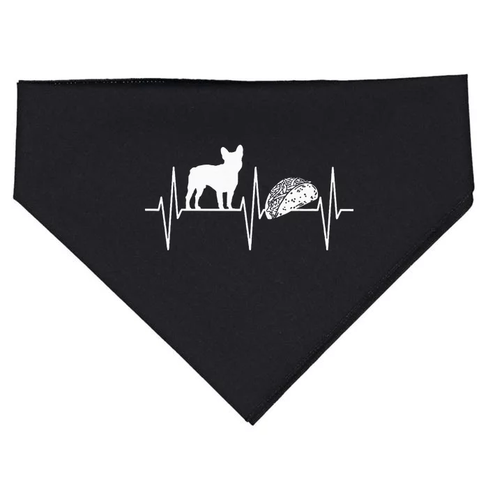 French Bulldog Taco Lover Heartbeat Bulldog Lover USA-Made Doggie Bandana