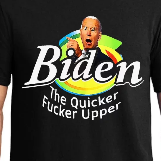 Funny Biden The Quicker FEr Upper Pajama Set