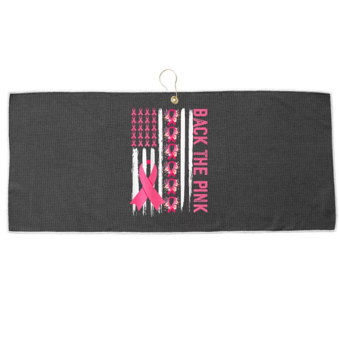 Flag Back The Pink Breast Cancer Awareness Large Microfiber Waffle Golf Towel