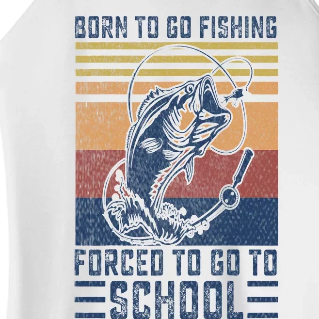 Funny Born To Go Fishing Bass Fish Fisherman Women’s Perfect Tri Rocker Tank