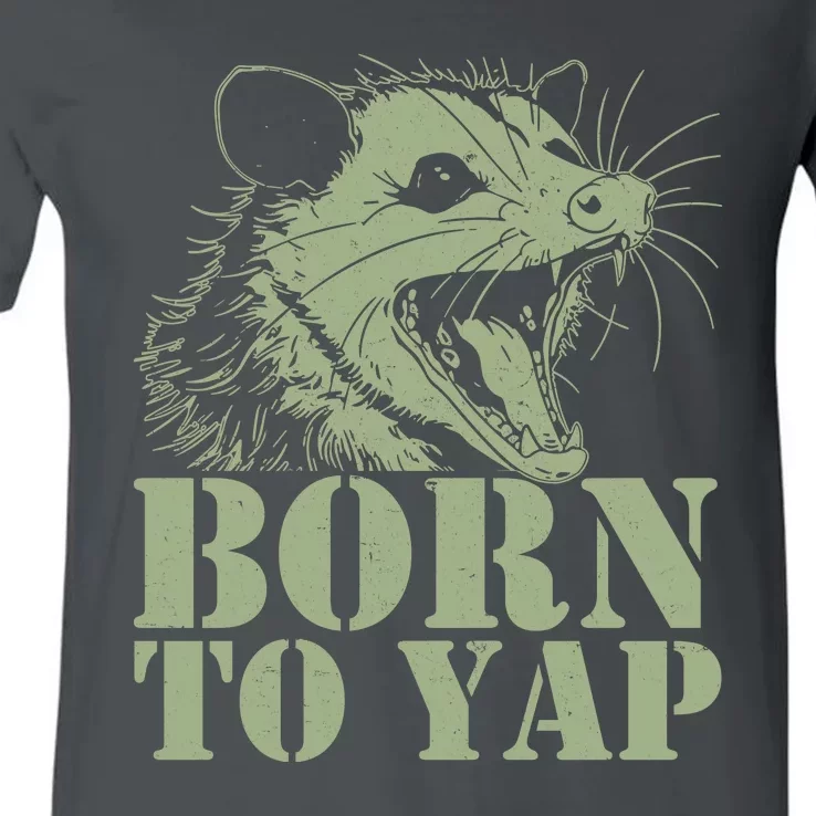 Funny Born To Yap Opossum V-Neck T-Shirt