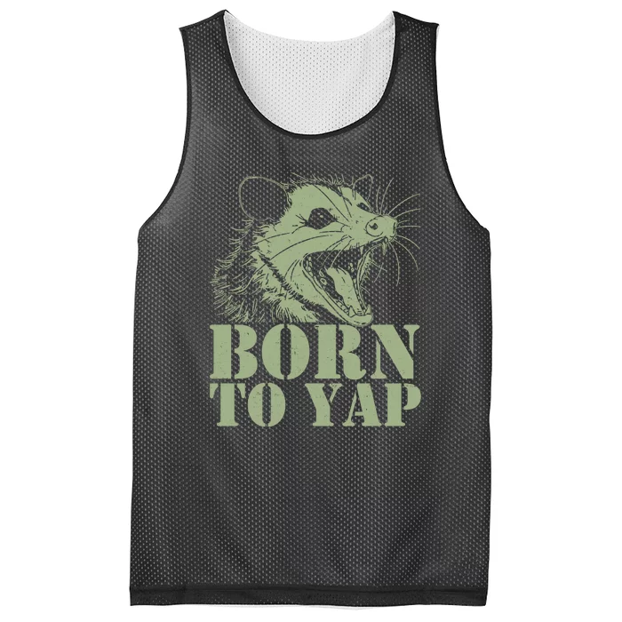 Funny Born To Yap Opossum Mesh Reversible Basketball Jersey Tank