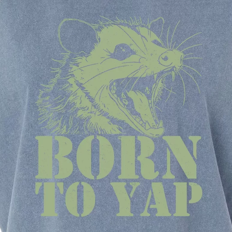 Funny Born To Yap Opossum Garment-Dyed Women's Muscle Tee