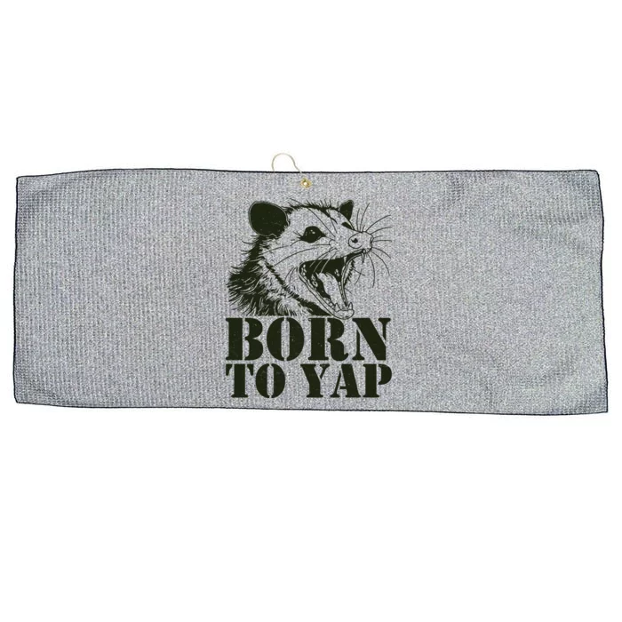 Funny Born To Yap Opossum Large Microfiber Waffle Golf Towel