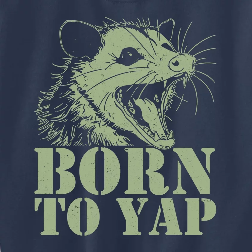 Funny Born To Yap Opossum Kids Sweatshirt