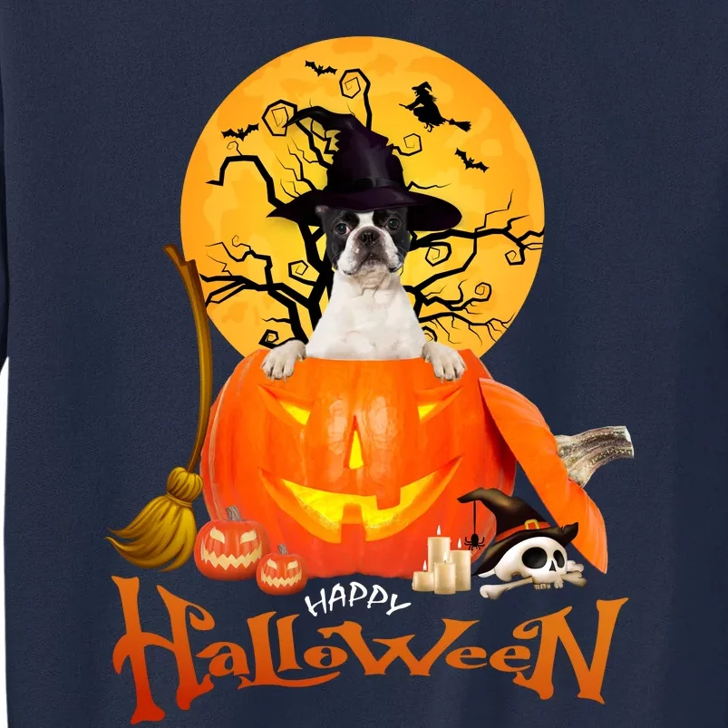 Funny Boston Terrier Dog Spooky Halloween Tall Sweatshirt