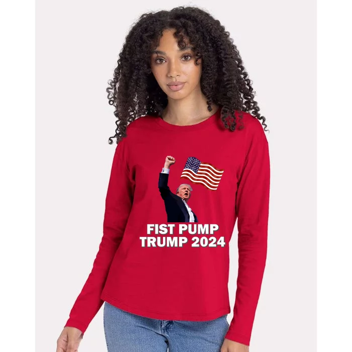 Fist Bump Trump 2024 Womens Cotton Relaxed Long Sleeve T-Shirt