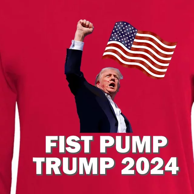 Fist Bump Trump 2024 Womens Cotton Relaxed Long Sleeve T-Shirt