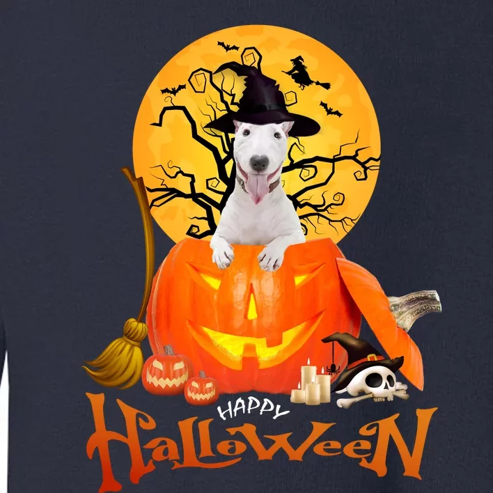 Funny Bull Terrier Dog Spooky Halloween Toddler Sweatshirt