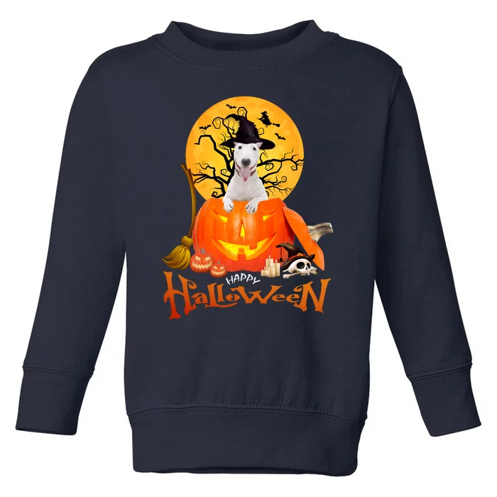 Funny Bull Terrier Dog Spooky Halloween Toddler Sweatshirt