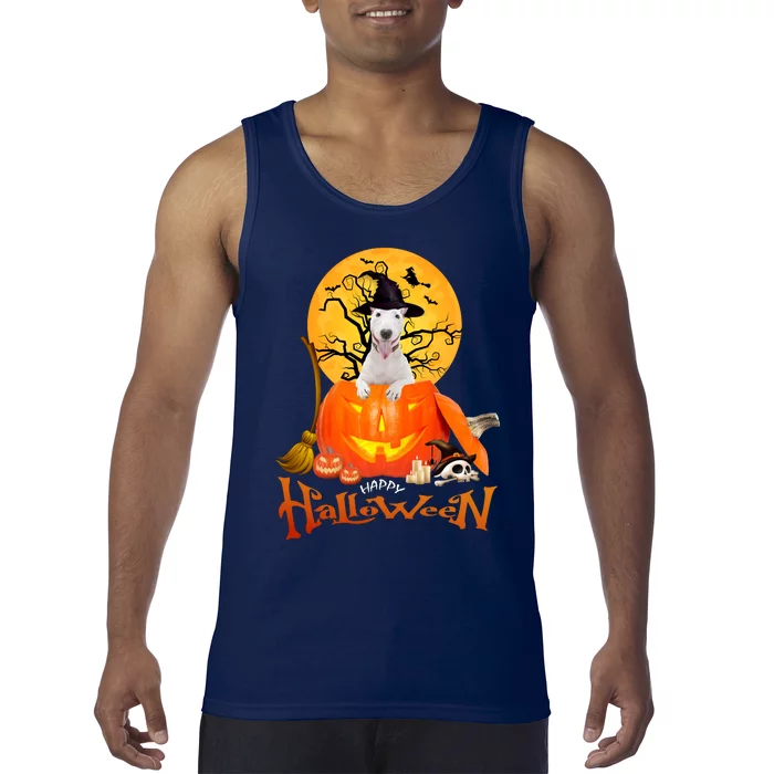 Funny Bull Terrier Dog Spooky Halloween Tank Top