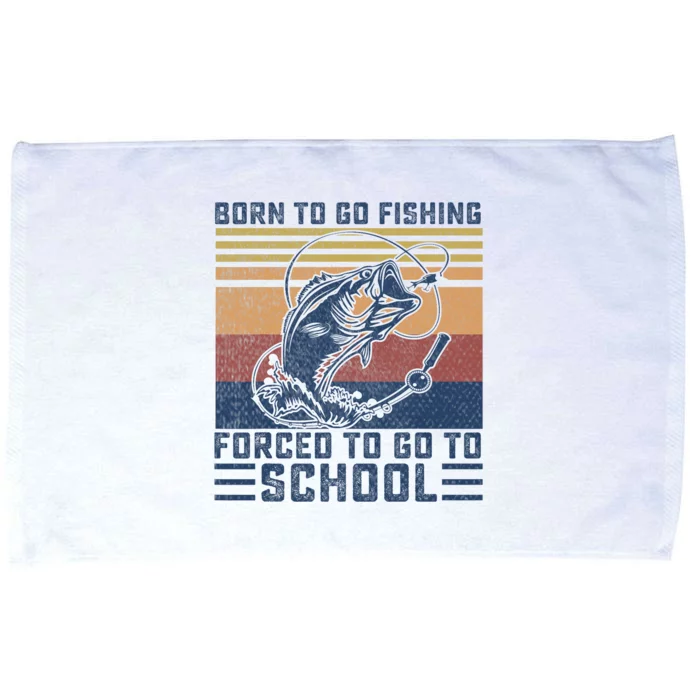 Funny Born To Go Fishing Bass Fish Fisherman Microfiber Hand Towel