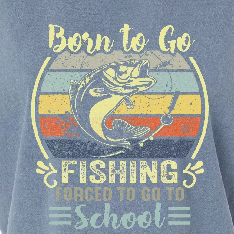 Funny Born To Go Fishing Bass Fish Fisherman Garment-Dyed Women's Muscle Tee