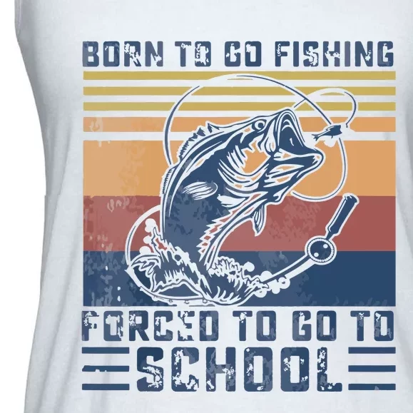 Funny Born To Go Fishing Bass Fish Fisherman Ladies Essential Flowy Tank