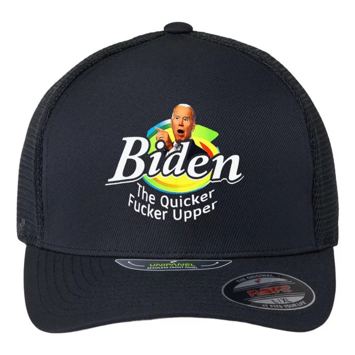 Funny Biden The Quicker FEr Upper Flexfit Unipanel Trucker Cap