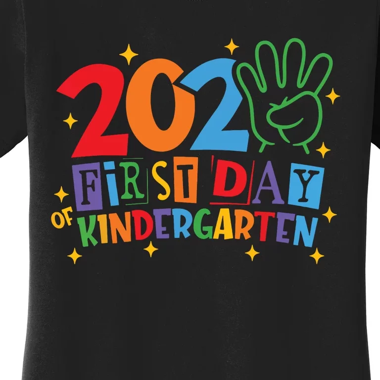 Funny Back To School Happy First Day Of Kindergarten 2024 Women's T-Shirt