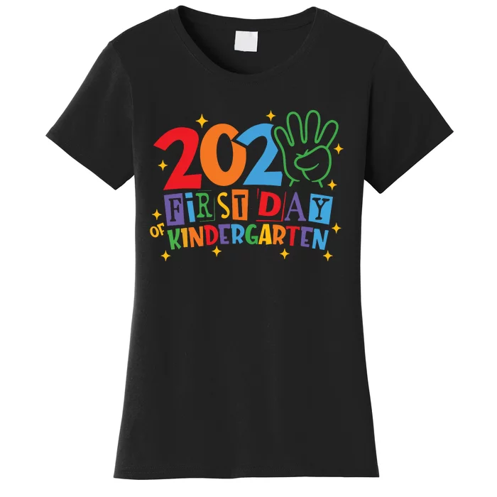 Funny Back To School Happy First Day Of Kindergarten 2024 Women's T-Shirt