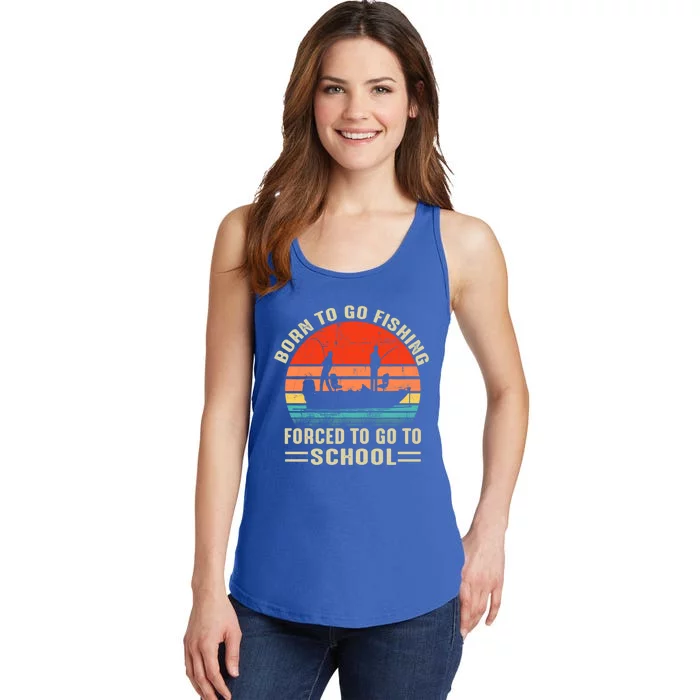 Funny Born To Go Fishing Bass Fish Fisher Gift Ladies Essential Tank