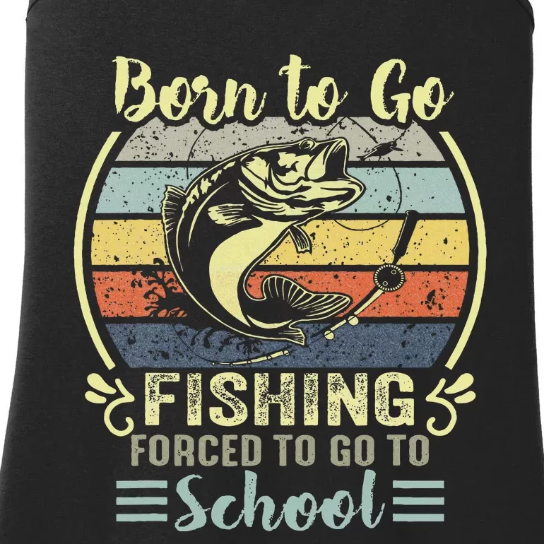 Funny Born To Go Fishing Bass Fish Fisherman Ladies Essential Tank